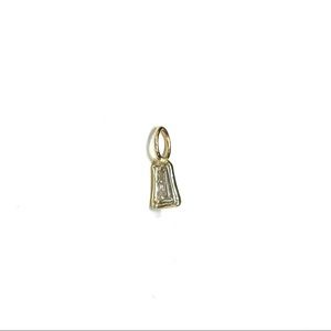 .35CT Tapered Step Cut Diamond Pendant Charm in solid 14k Yellow Gold